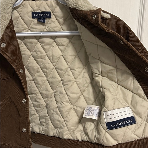 Lands End Toddler Sherpa Lined Corduroy Jacket Brown Size 4 - Picture 6 of 7